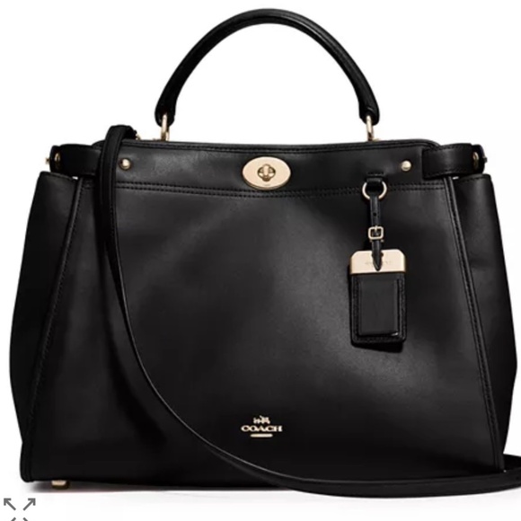 Coach Handbags - Coach Gramercy Satchel in Black Leather